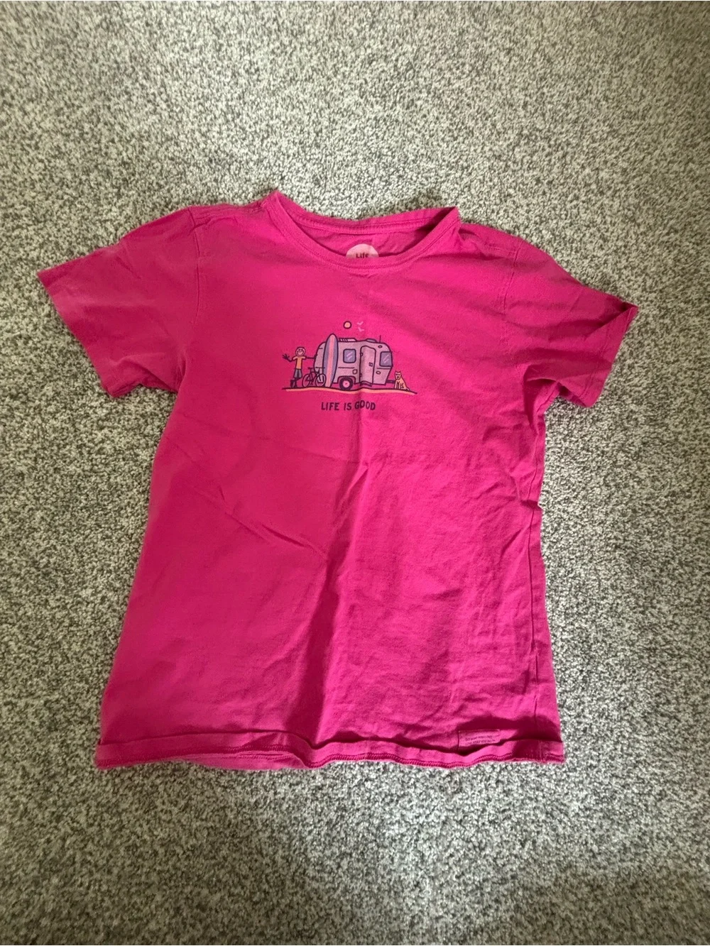 Life Is Good Hot Pink Short Sleeve Graphic Tee